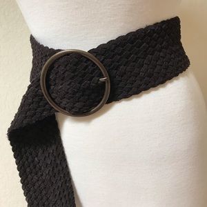 Brown suede woven belt